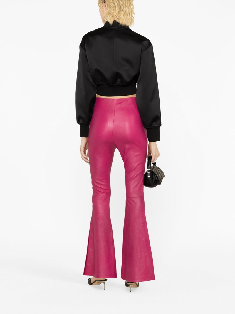 high-waisted leather flared trousers 4