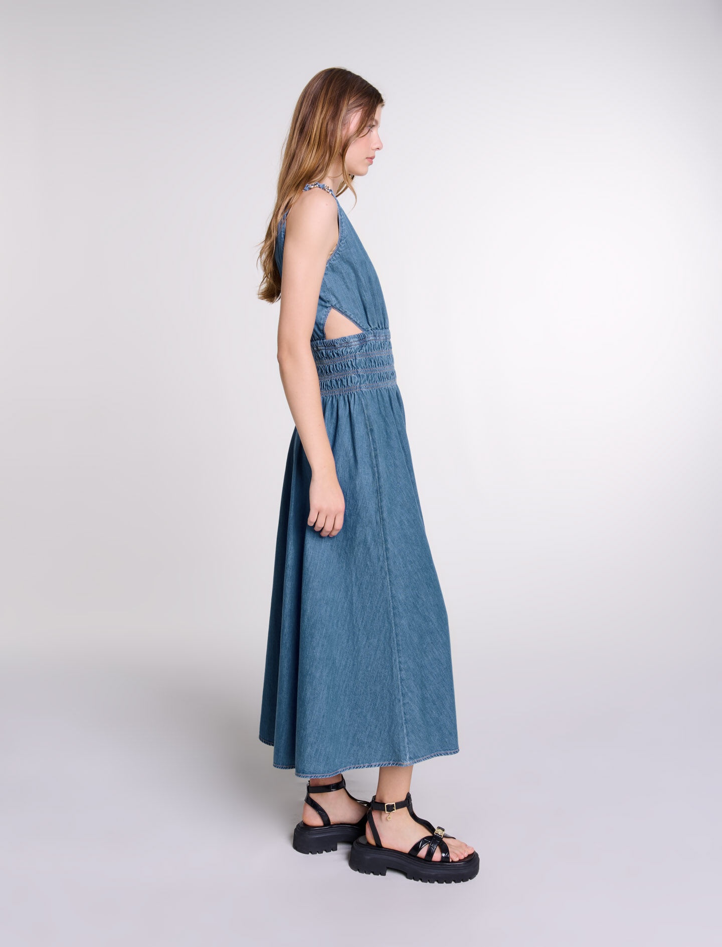 Cutaway denim maxi dress - 3