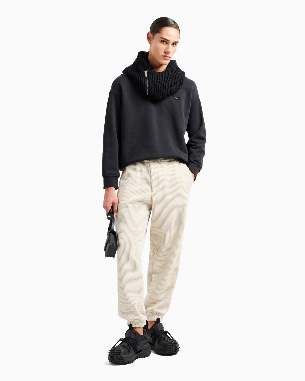 Loose-fit jersey sweatshirt with super-embossed logo embroidery - 4