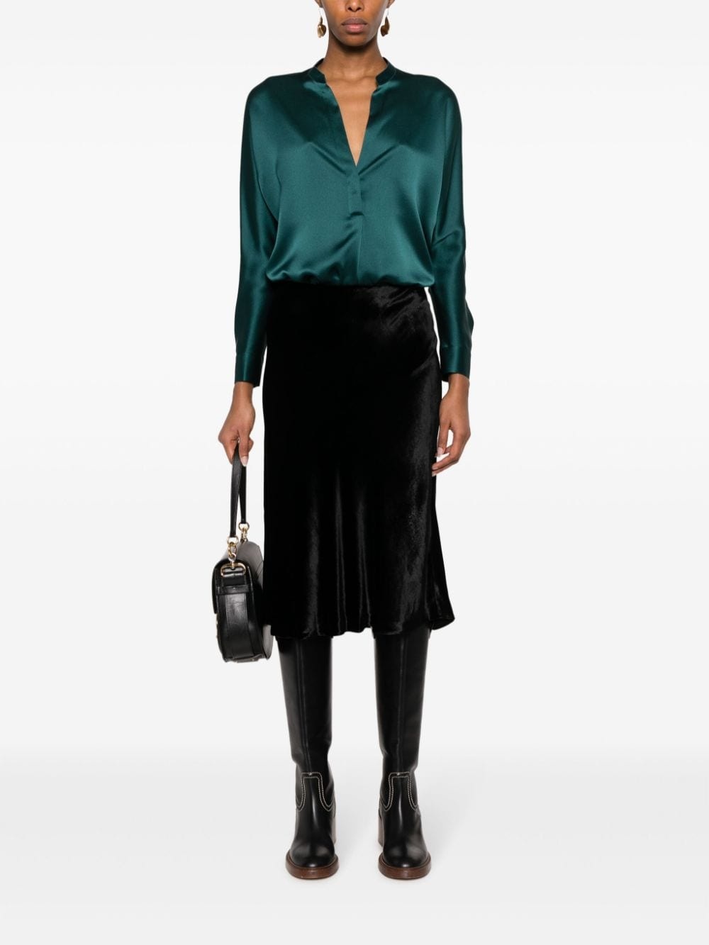 velvet high-waist skirt - 2