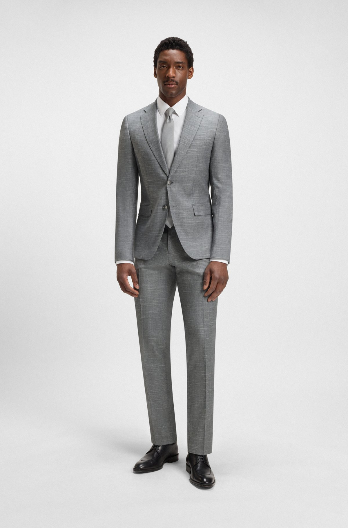 SLIM-FIT TROUSERS IN PATTERNED WOOL - 3