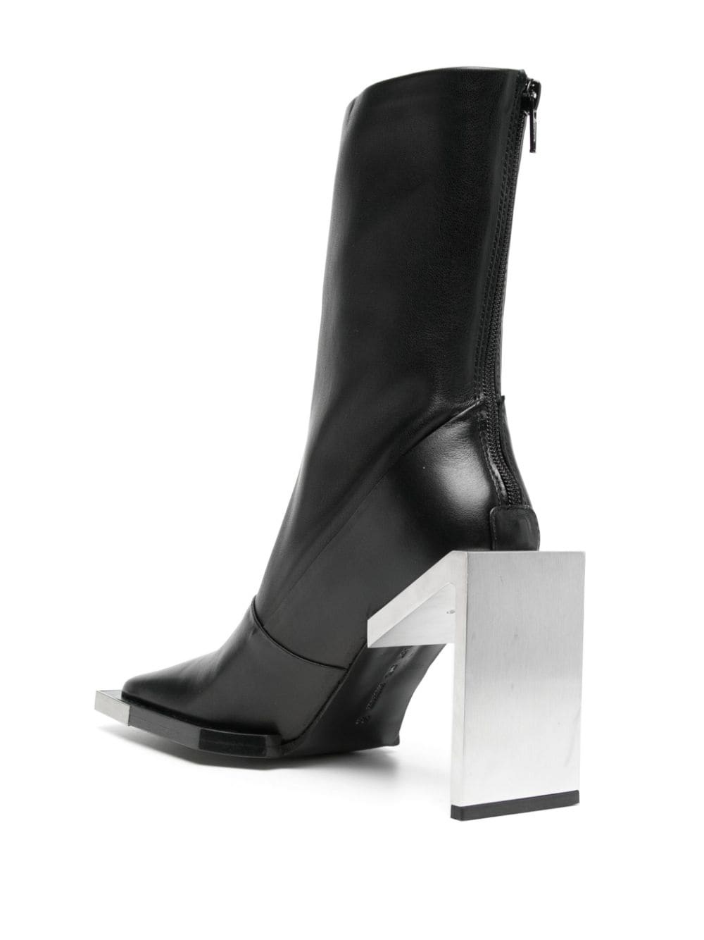 105mm square-toe leather boots - 3