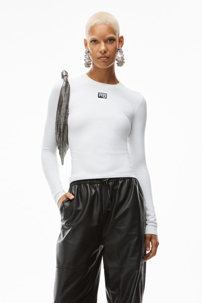 Alexander Wang LOGO PATCH CREWNECK TOP IN BODYCON KNIT outlook