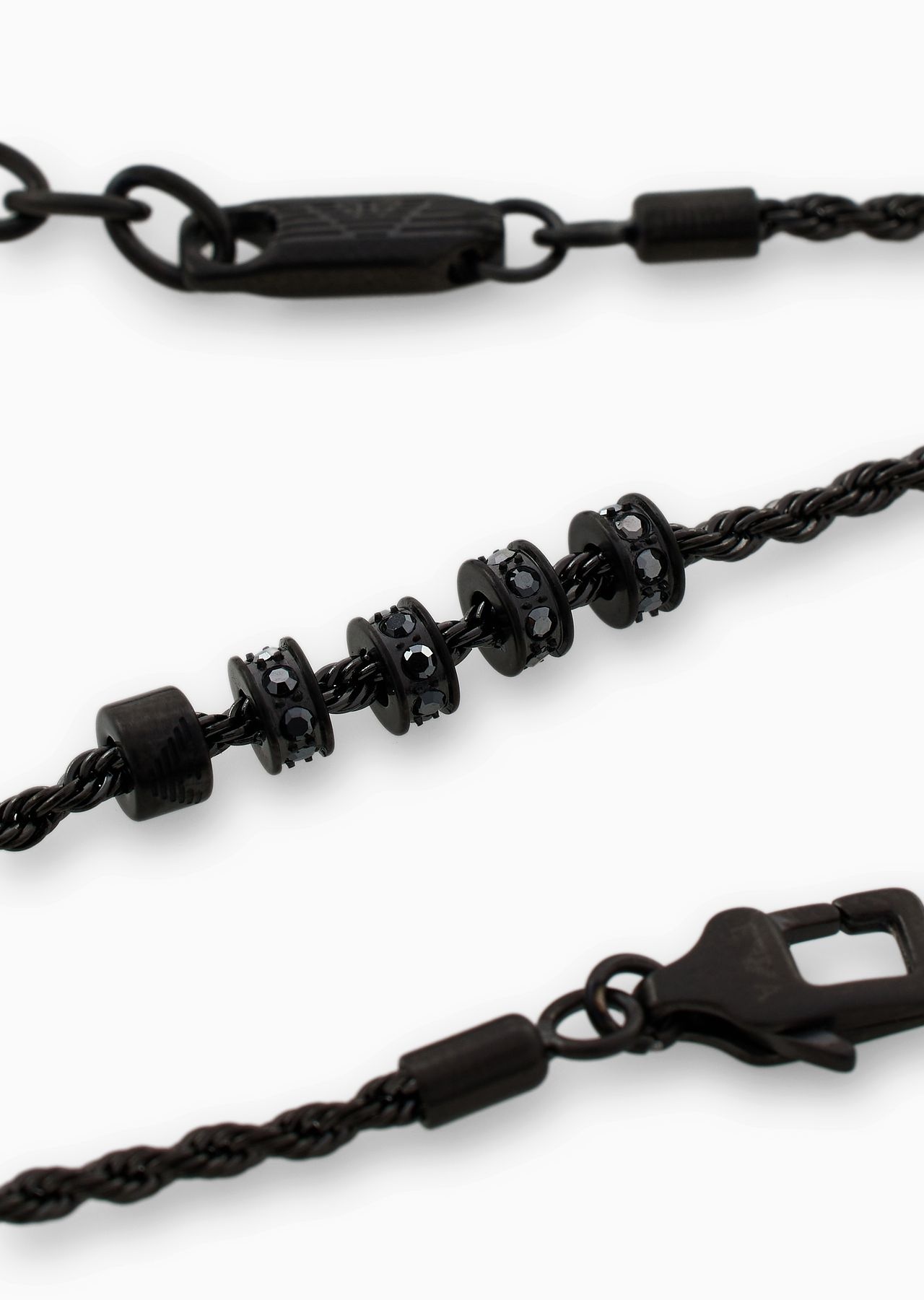 Gunmetal Stainless Steel Chain and Rondelle Bracelet - 2