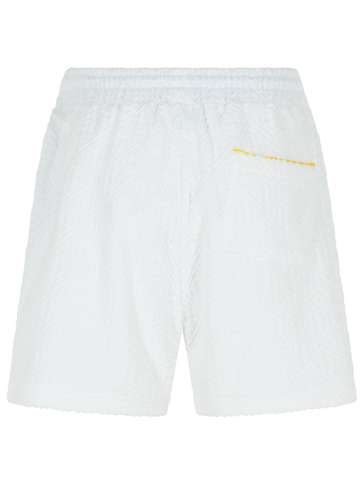 Casablanca Jacquard Cotton Blend Terry Shorts With White Monogram Men - 3
