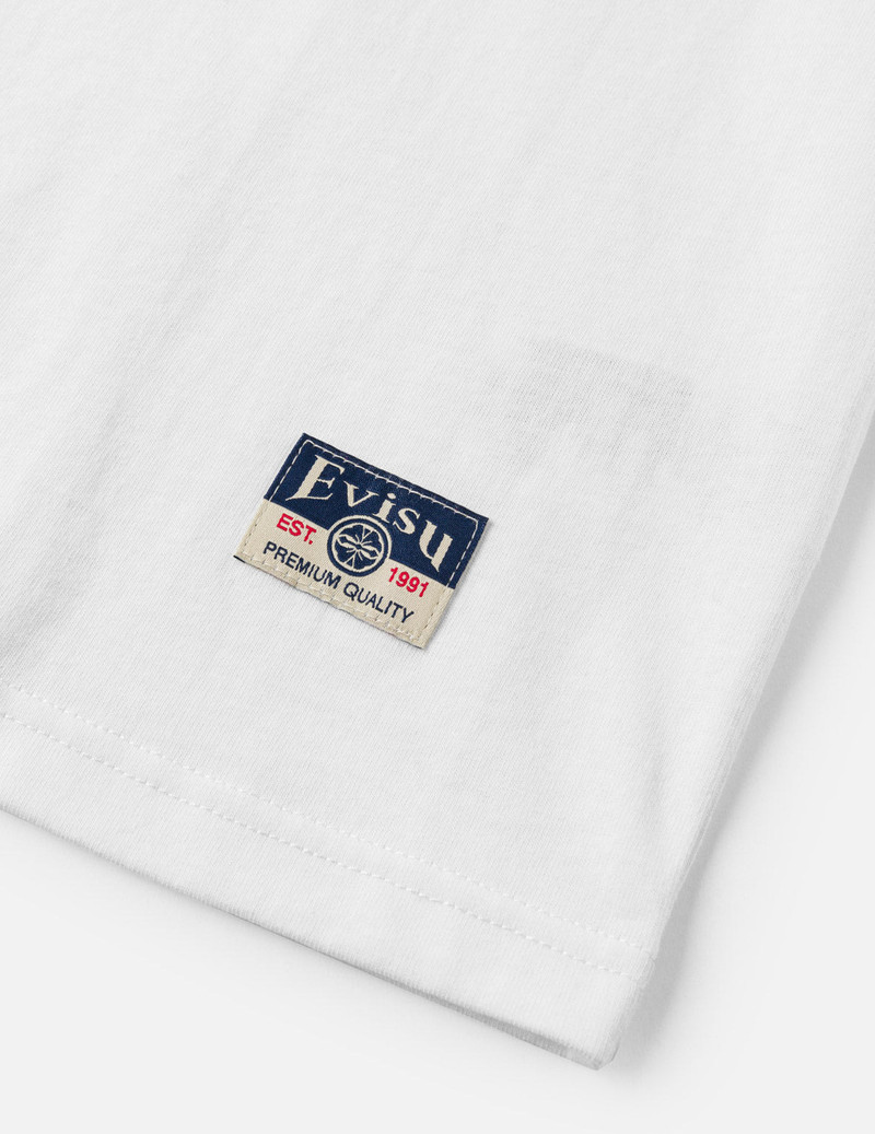 Fabric-mix Patchwork Seagull and Logo Applique T-shirt 10