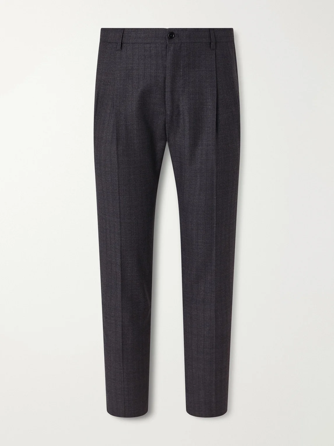 Straight-Leg Pleated Pinstriped Virgin Wool Trousers - 1