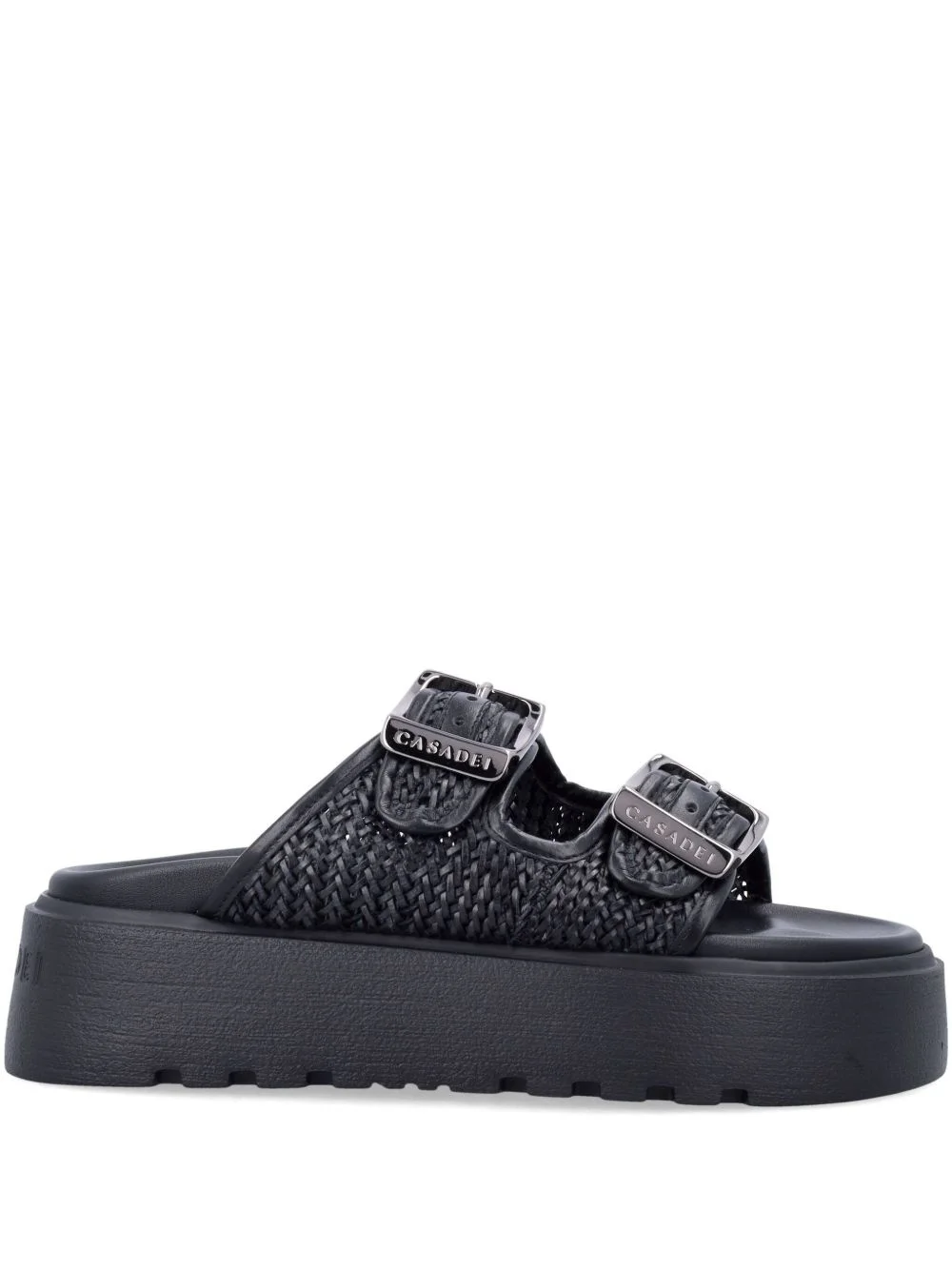 Birkly plaid-embellished platform sandals - 1