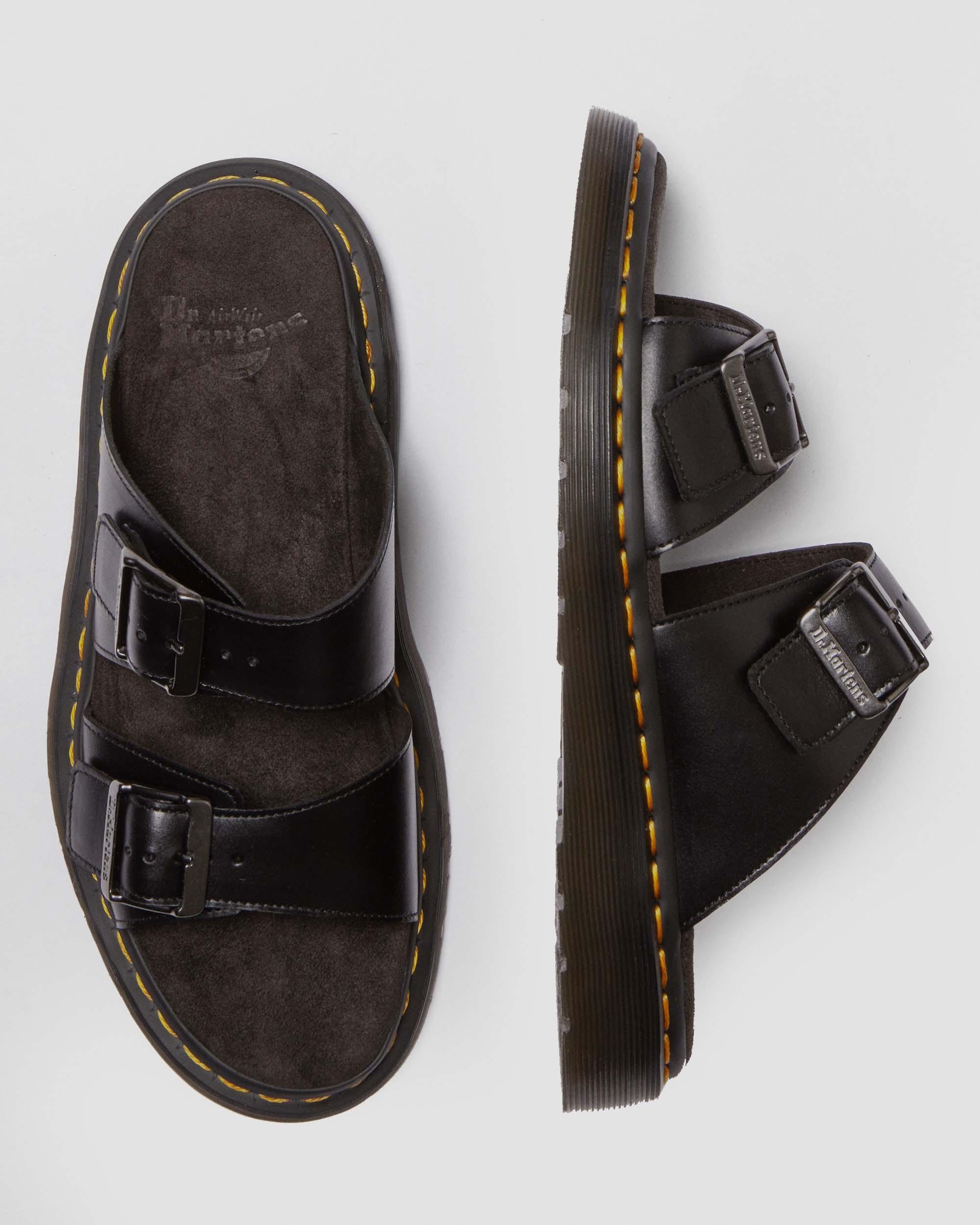 Josef Analine Leather Buckle Slide Sandals - 2