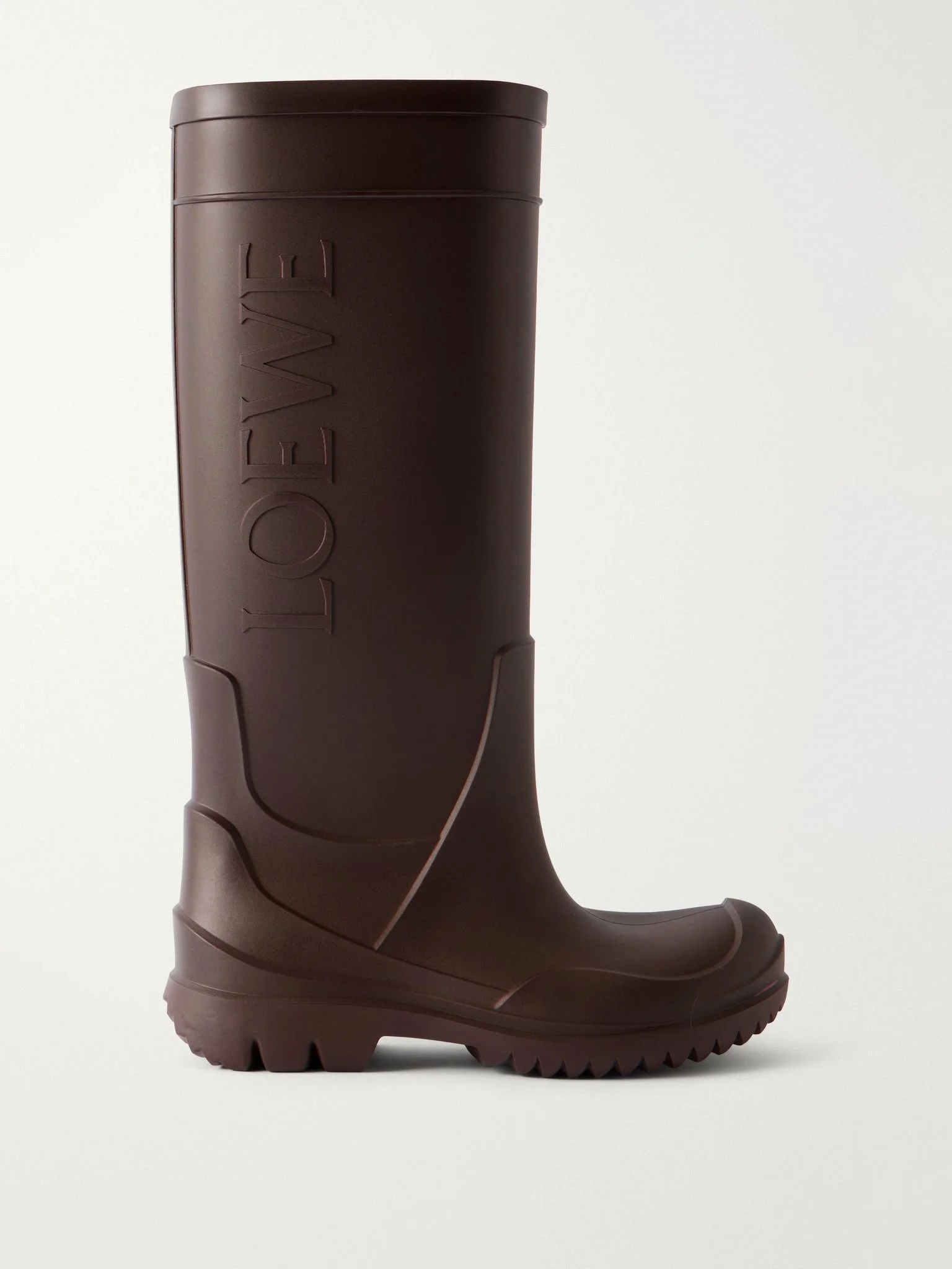 Storm logo-embossed rubber knee boots Dark brown - 1