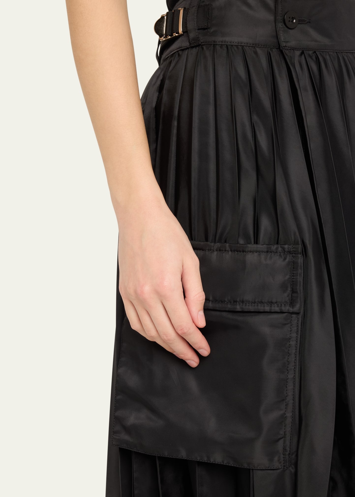 sacai Nylon Twill Pleated Cargo Skirt | bergdorfgoodman