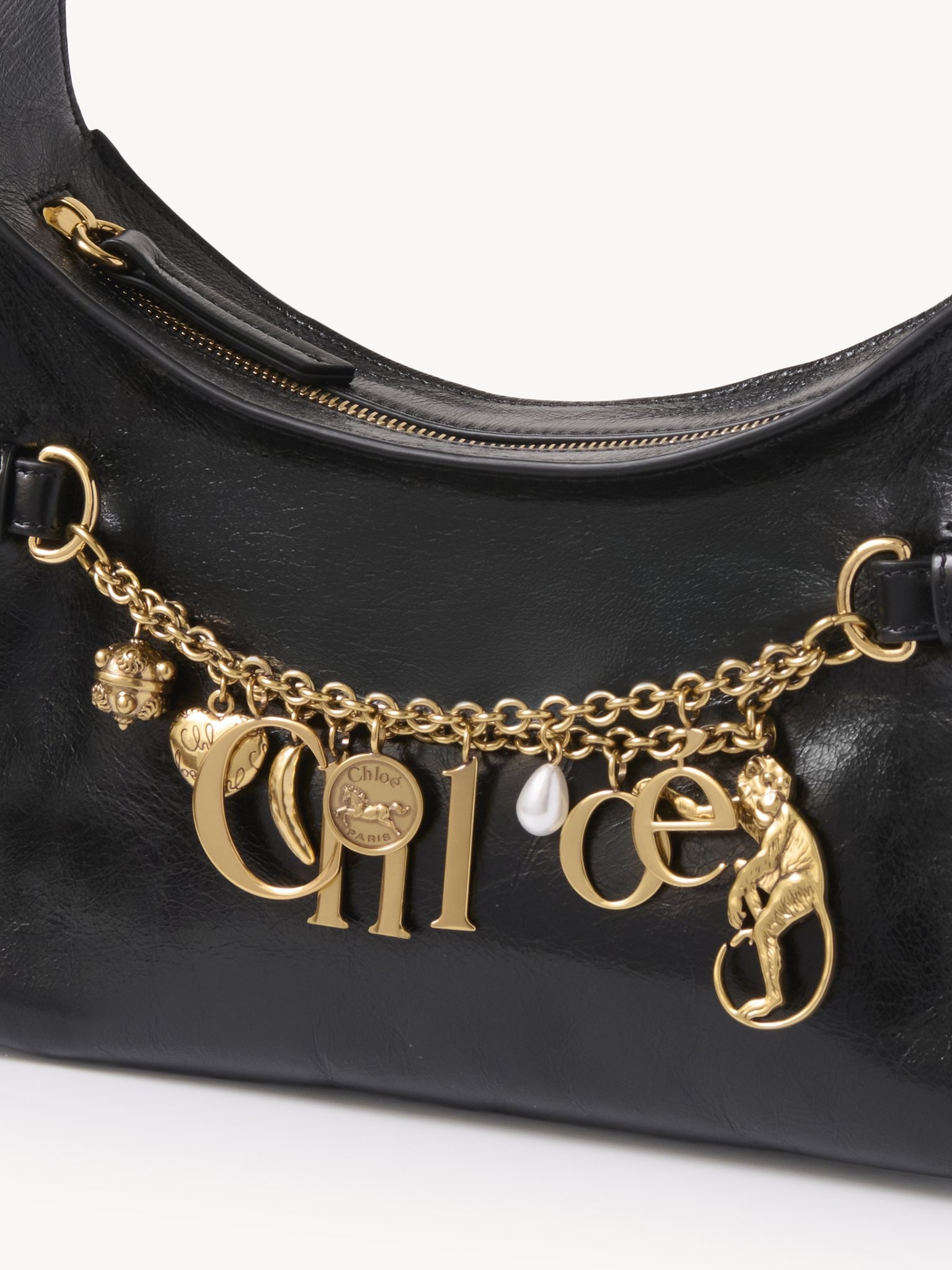 CHLOÉ CHARMS HOBO BAG IN SHINY LEATHER - 6