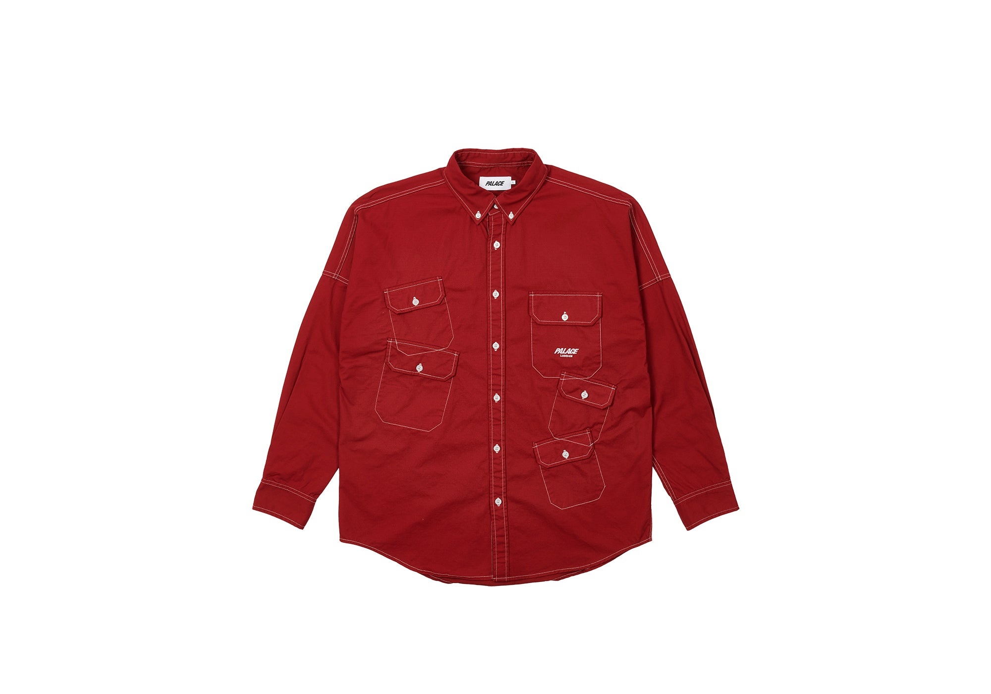 MULTI POCKET SHIRT RED - 1