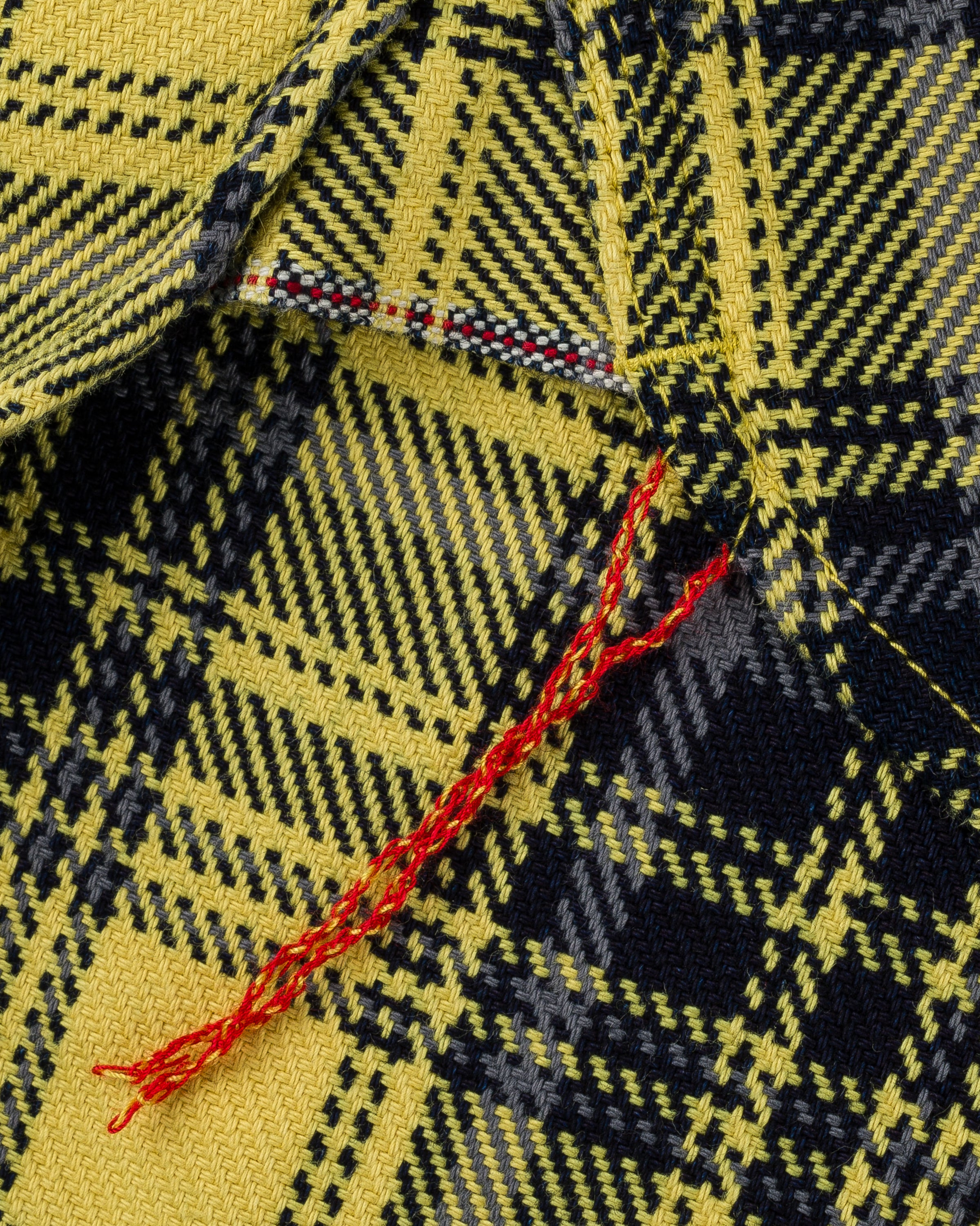 IHSH-412-YEL 9oz Selvedge Indigo Check Flannel Work Shirt - Yellow - 13