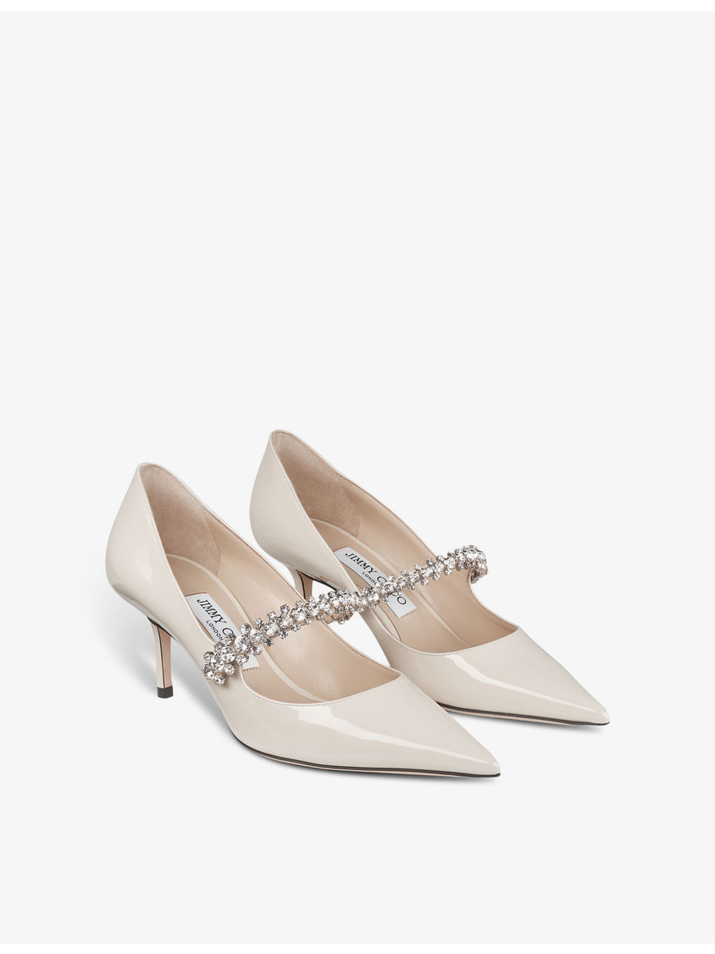Bing 100 crystal-embellished patent-leather heeled mules - 4