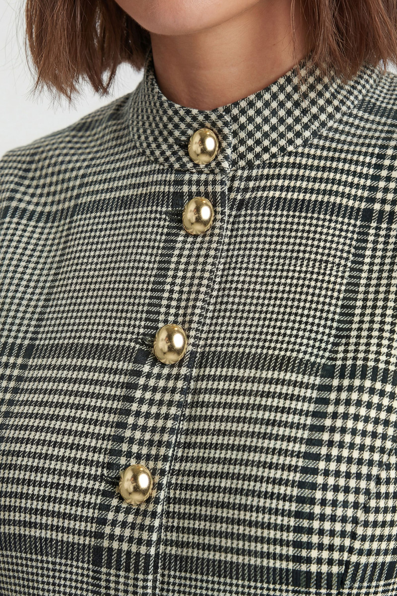 KAREN MILLEN Tailored Check Peplum Belted Midi Dress outlook