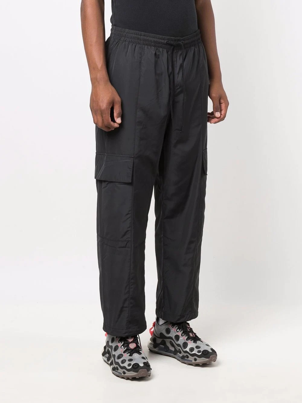 drawstring-waist cargo-pocket trousers - 3