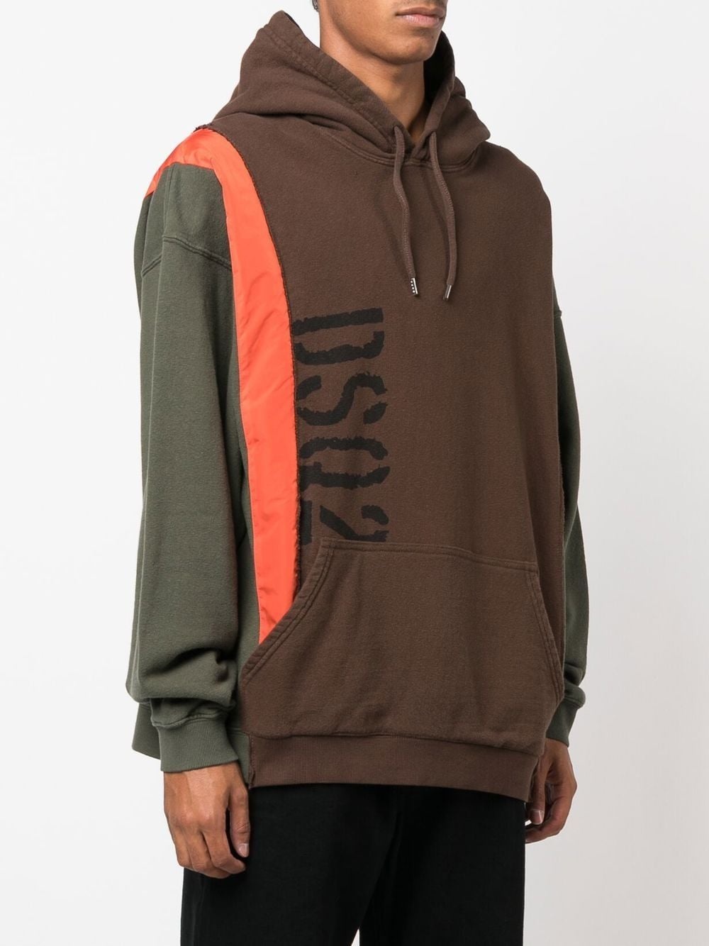 colour-blocked logo-print hoodie - 3