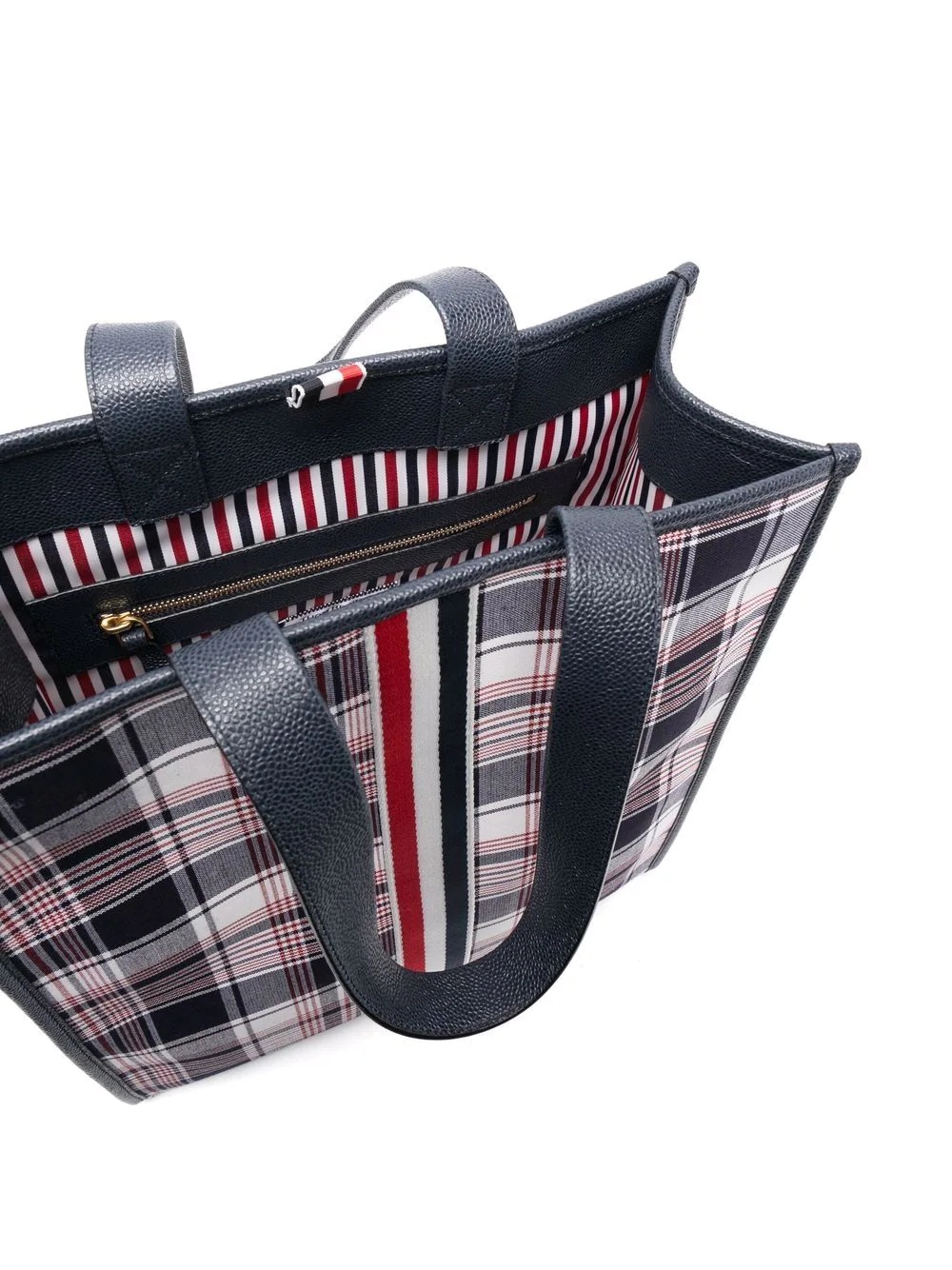 vertical RWB-webbing stripe tote bag - 5