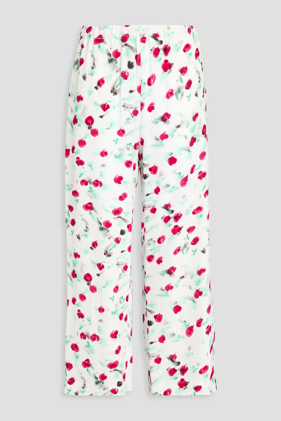 Floral-print crepe straight-leg pants - 1