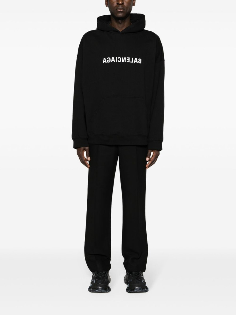 BALENCIAGA logo-print cotton hoodie outlook