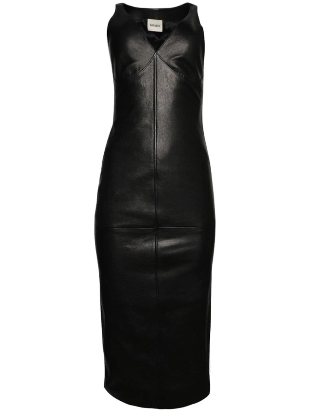 V-neck leather dress - 1