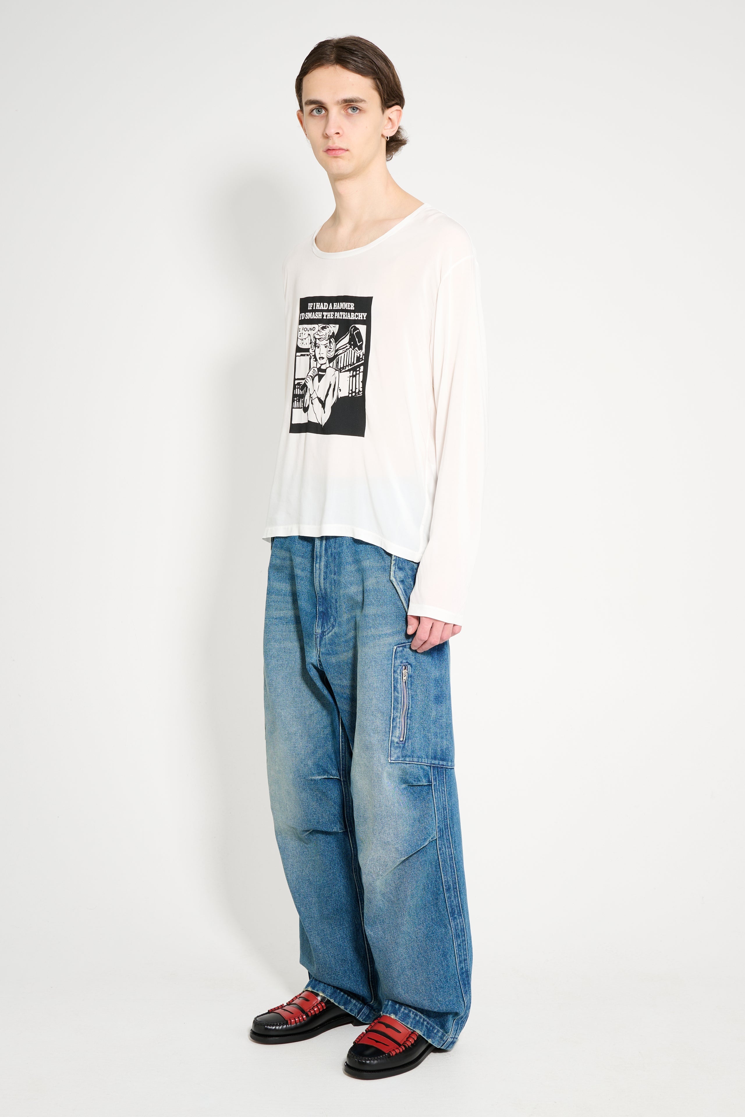 RANDOM IDENTITIES WASHED DENIM BERLIN BAGGIES BLUE - 5