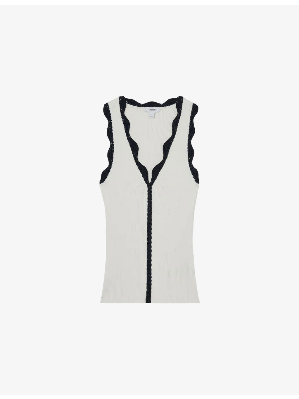 Freya Scalloped-Trim Stretch-Knit Vest - 1