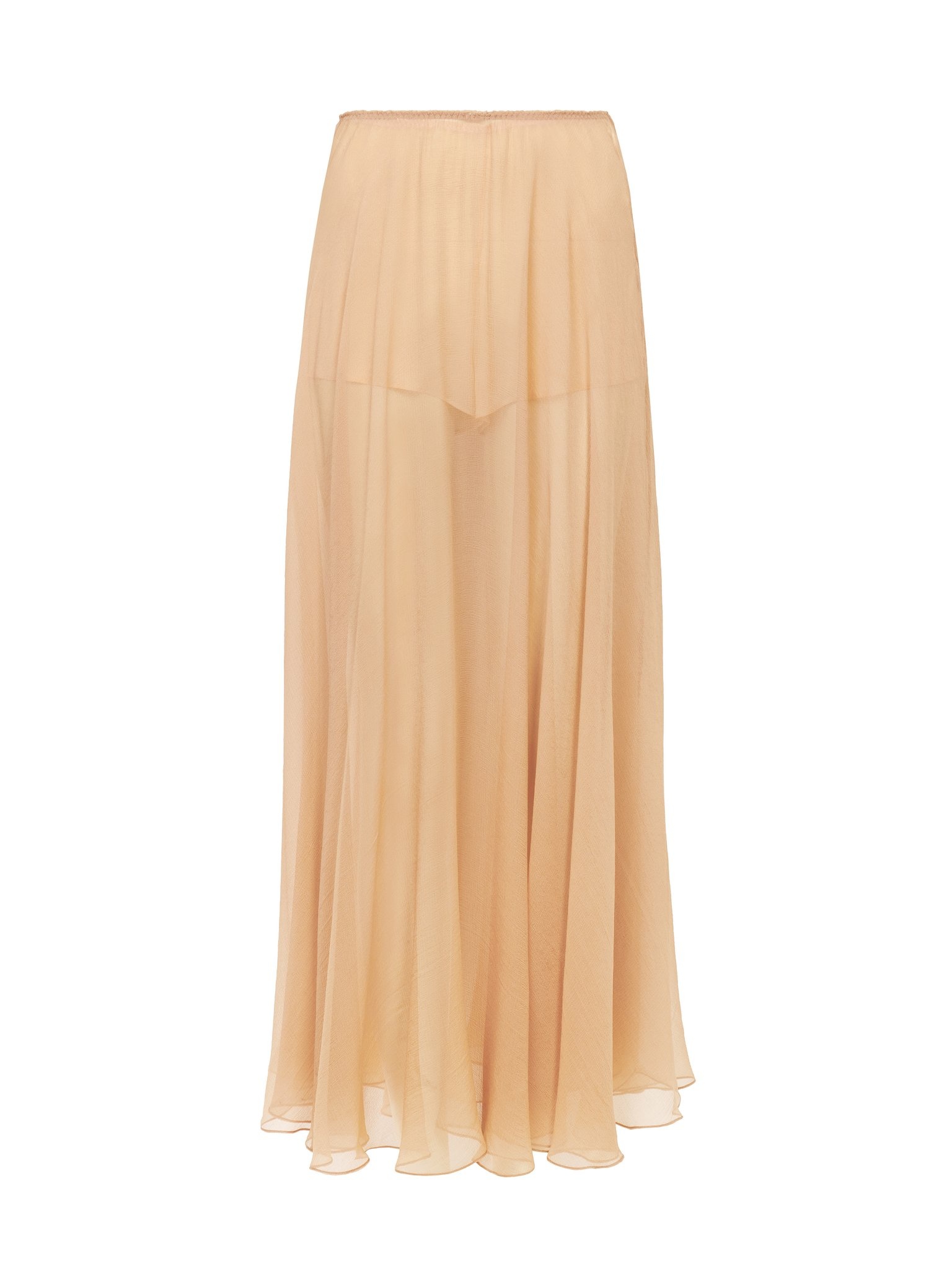 FLUID LONG SKIRT IN SILK MOUSSELINE - 1