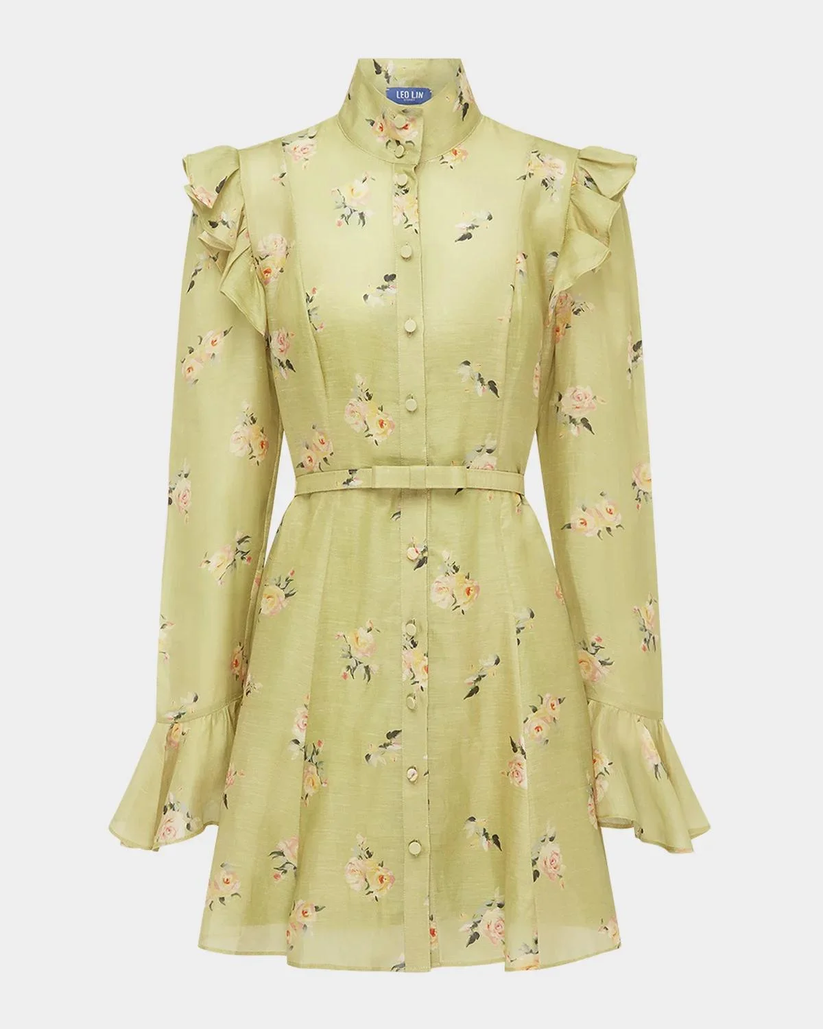 Kristy Ruffle-Trim Floral Mini Dress - 1