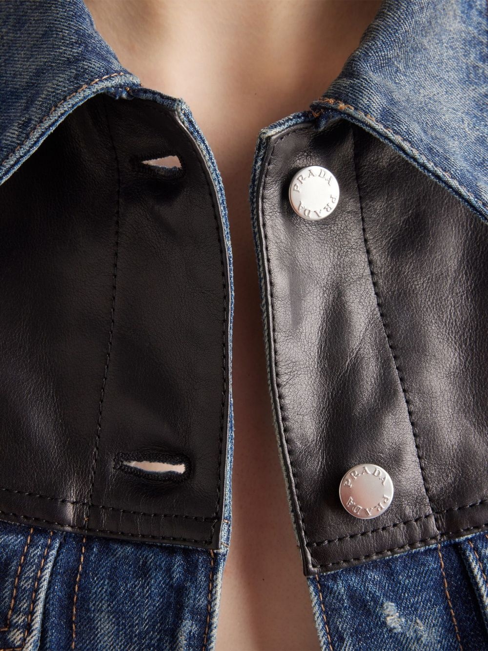 panelled denim jacket - 6