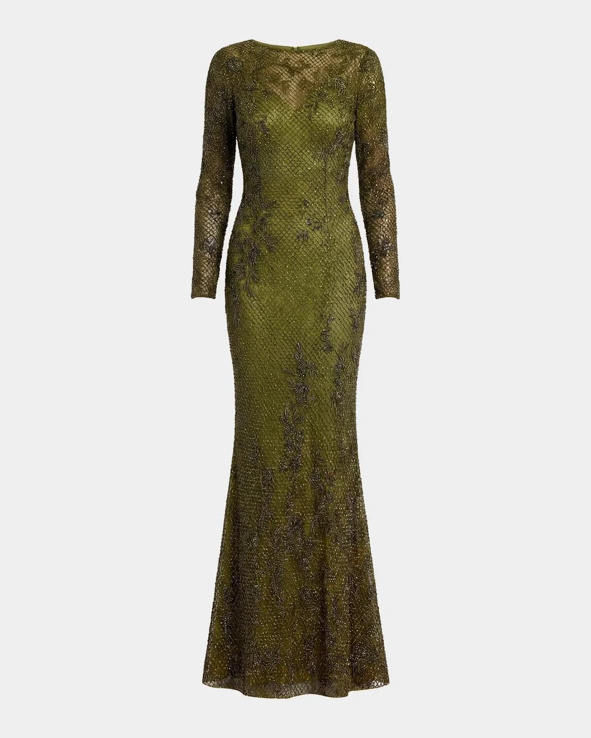 Embellished Long Sleeve Gown - 1