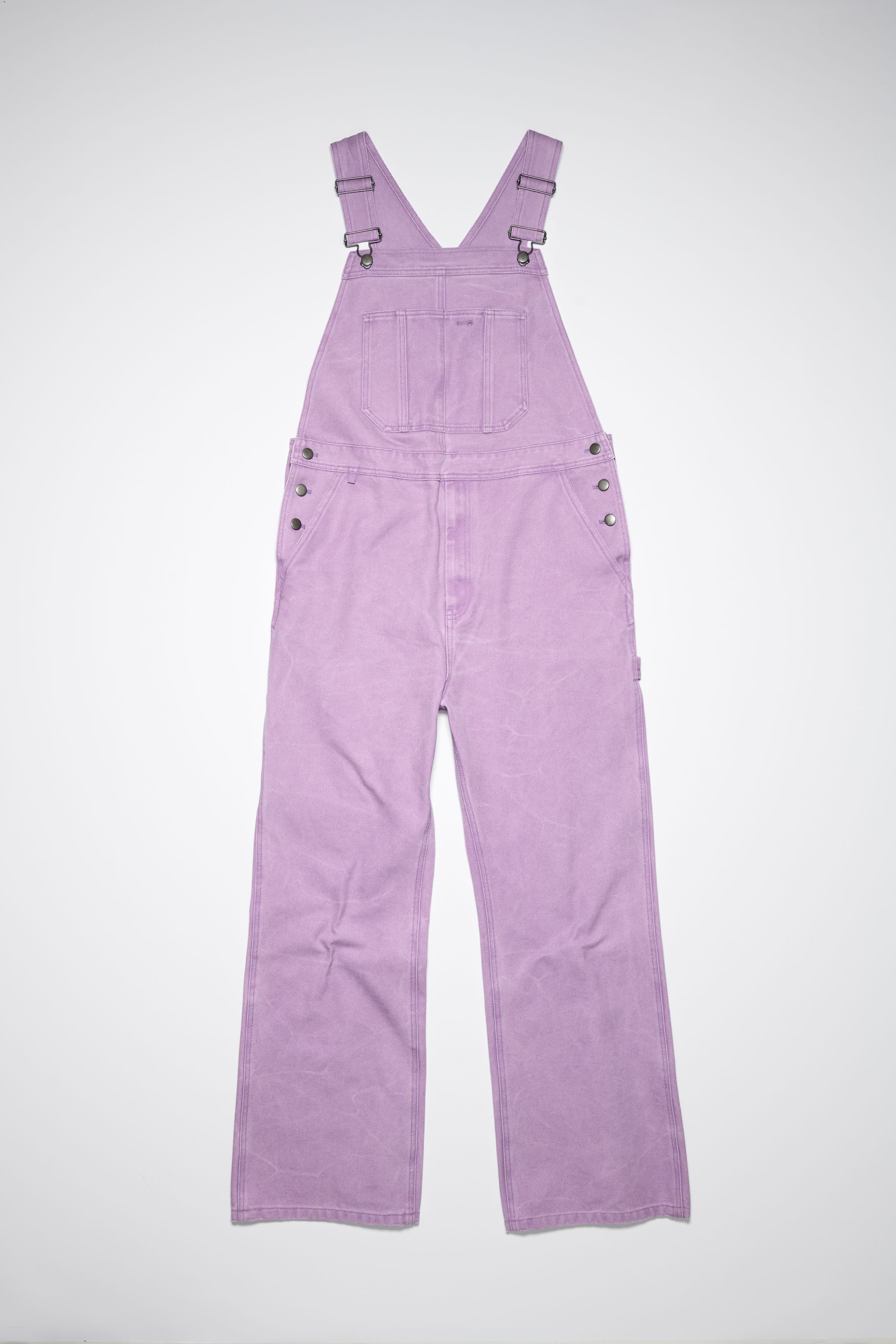 Regular fit canvas dungarees - Smoky Purple - 1