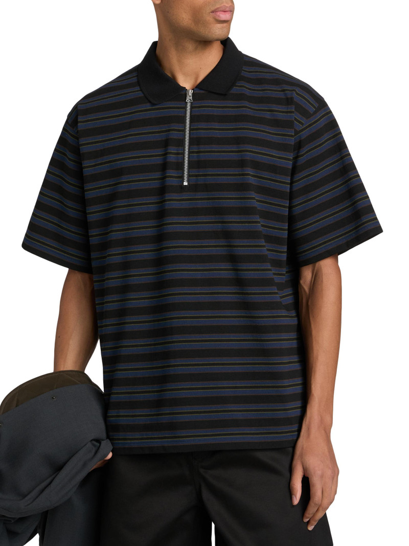 Men's Striped Polo Shirt - Black Navy 3