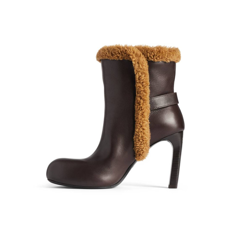 BALENCIAGA Women's Fargo Bootie in Dark Brown outlook