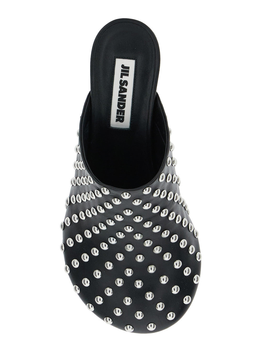 Jil Sander Women Black Mules With Low Heel And All-Over Stud Embellishments In Leather Woman - 4