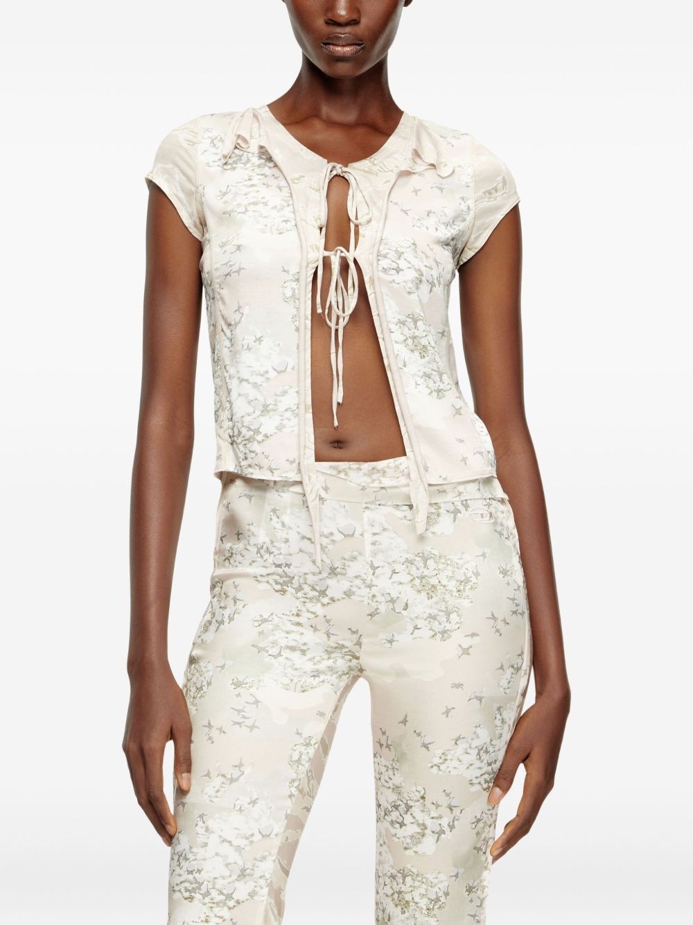 T-Afrymy lace-up floral top - 3