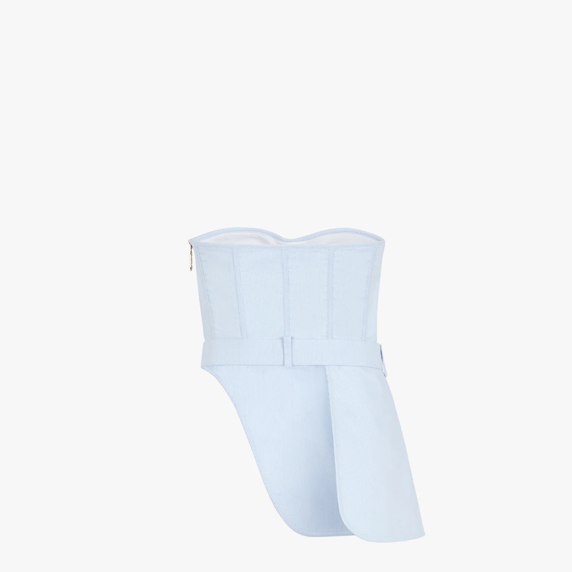 Light blue pinstripe cotton bustier - 2