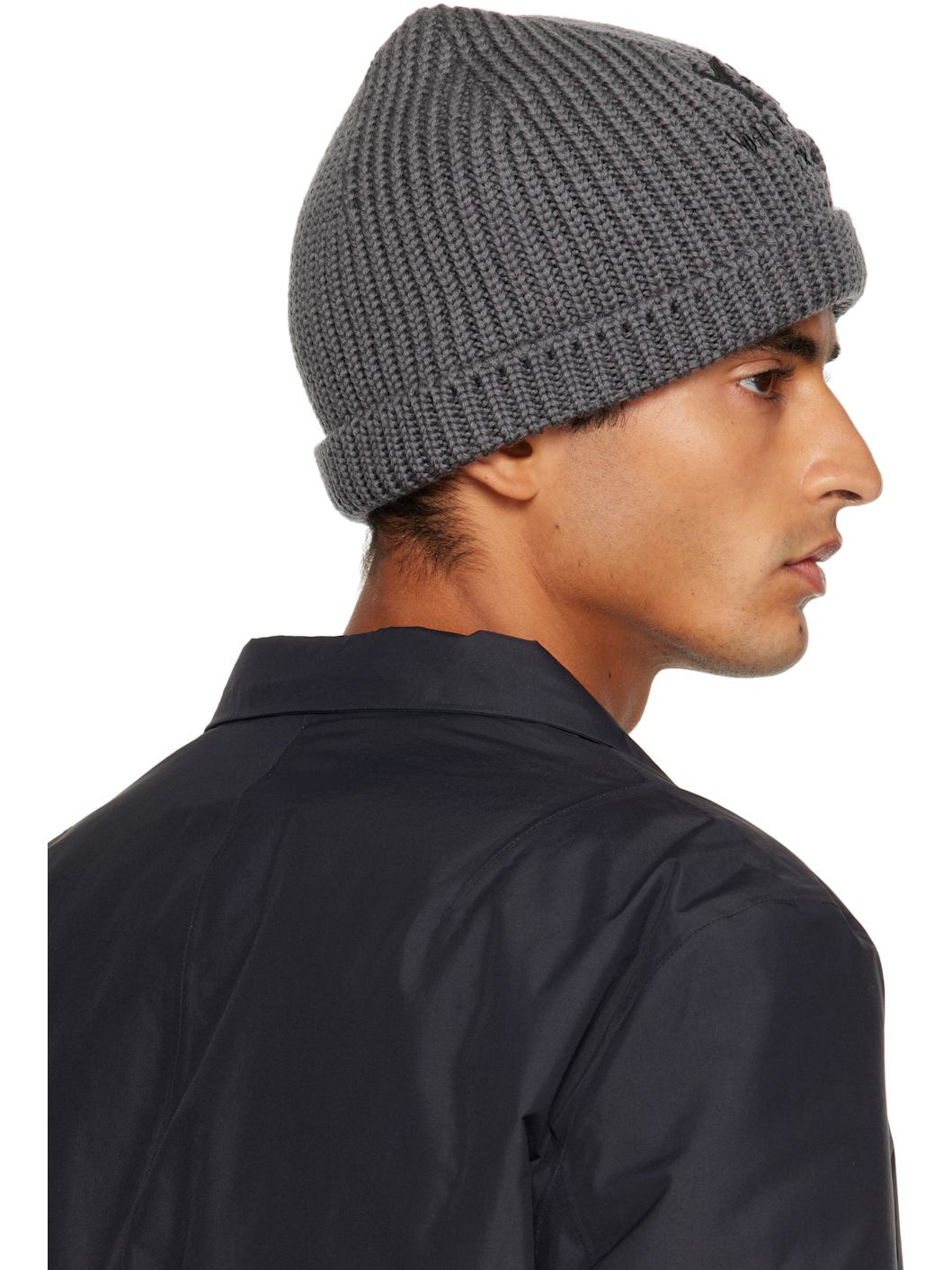 Gray Chunky Knit Beanie - 3