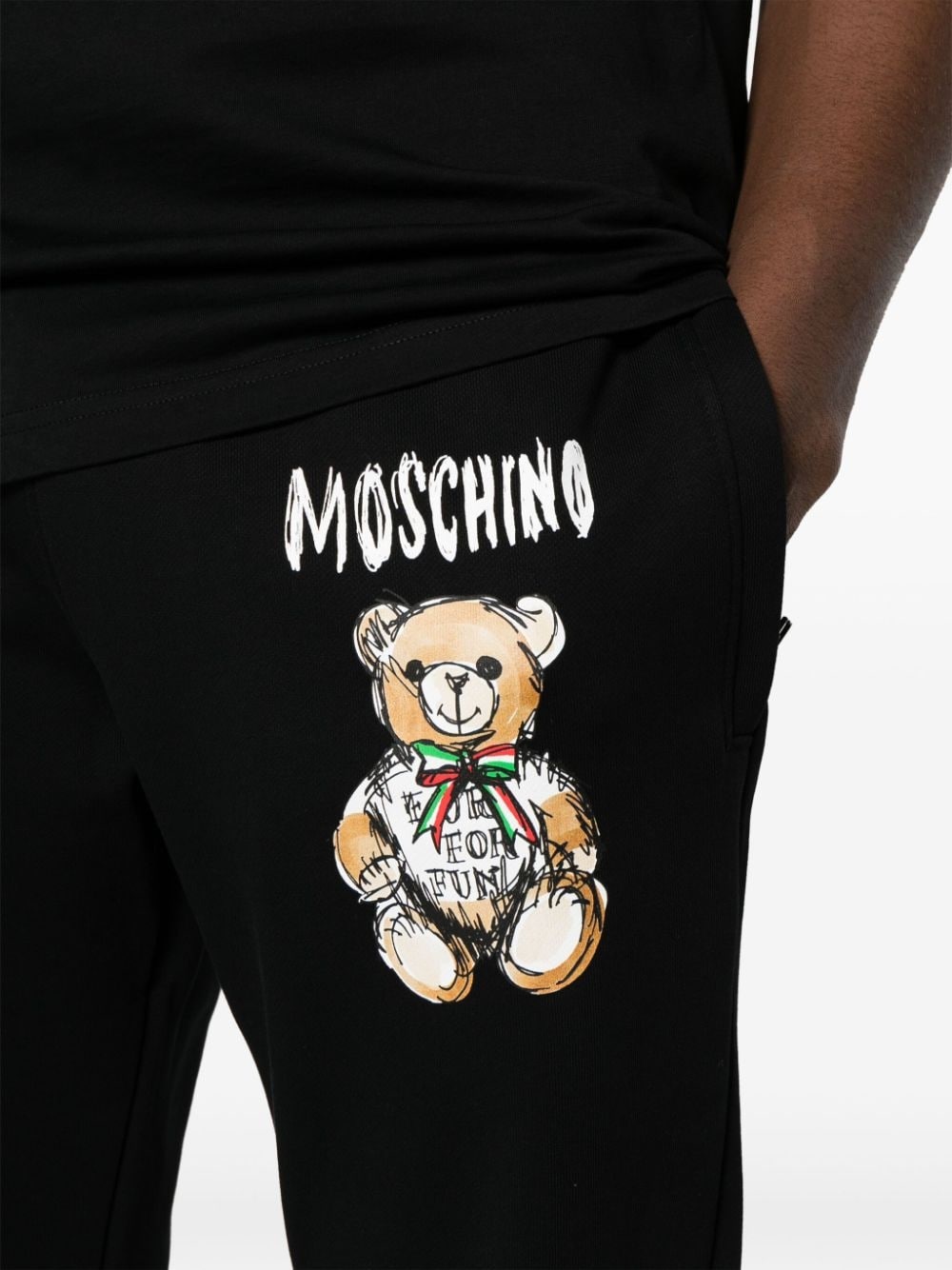 Teddy Bear-print tapered track pants - 5