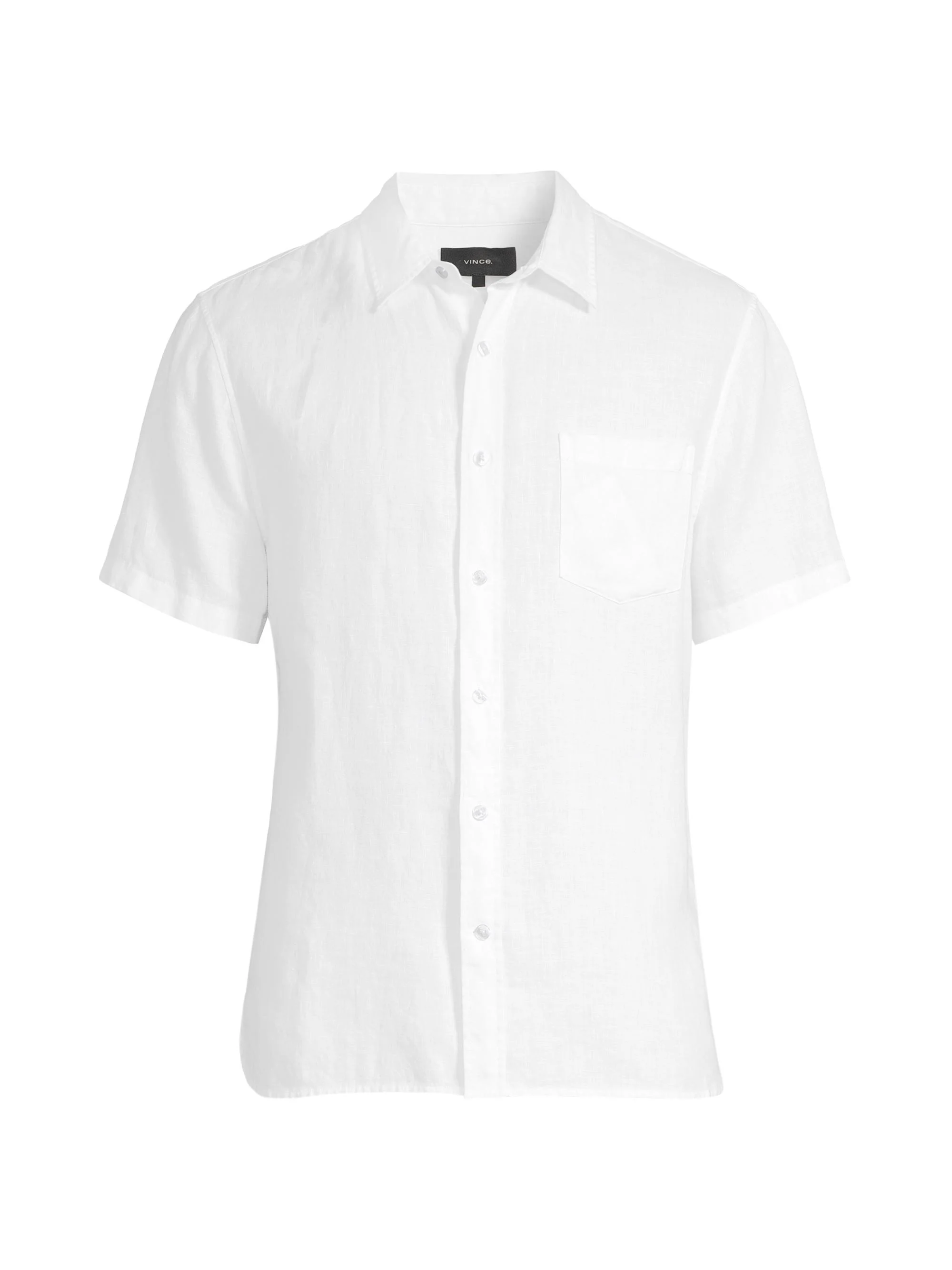 Men's Linen Short-Sleeve Button-Front Shirt - Optic White - 1