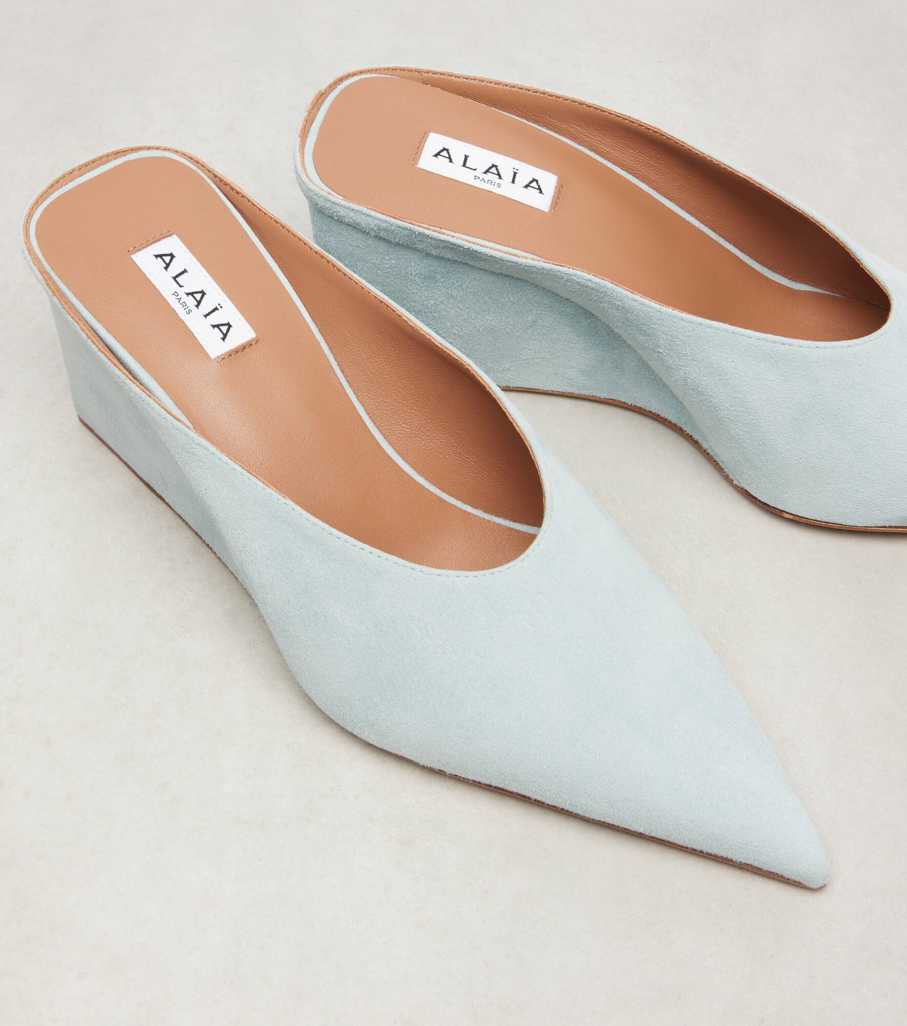 Cube 75 suede wedge mules - 5