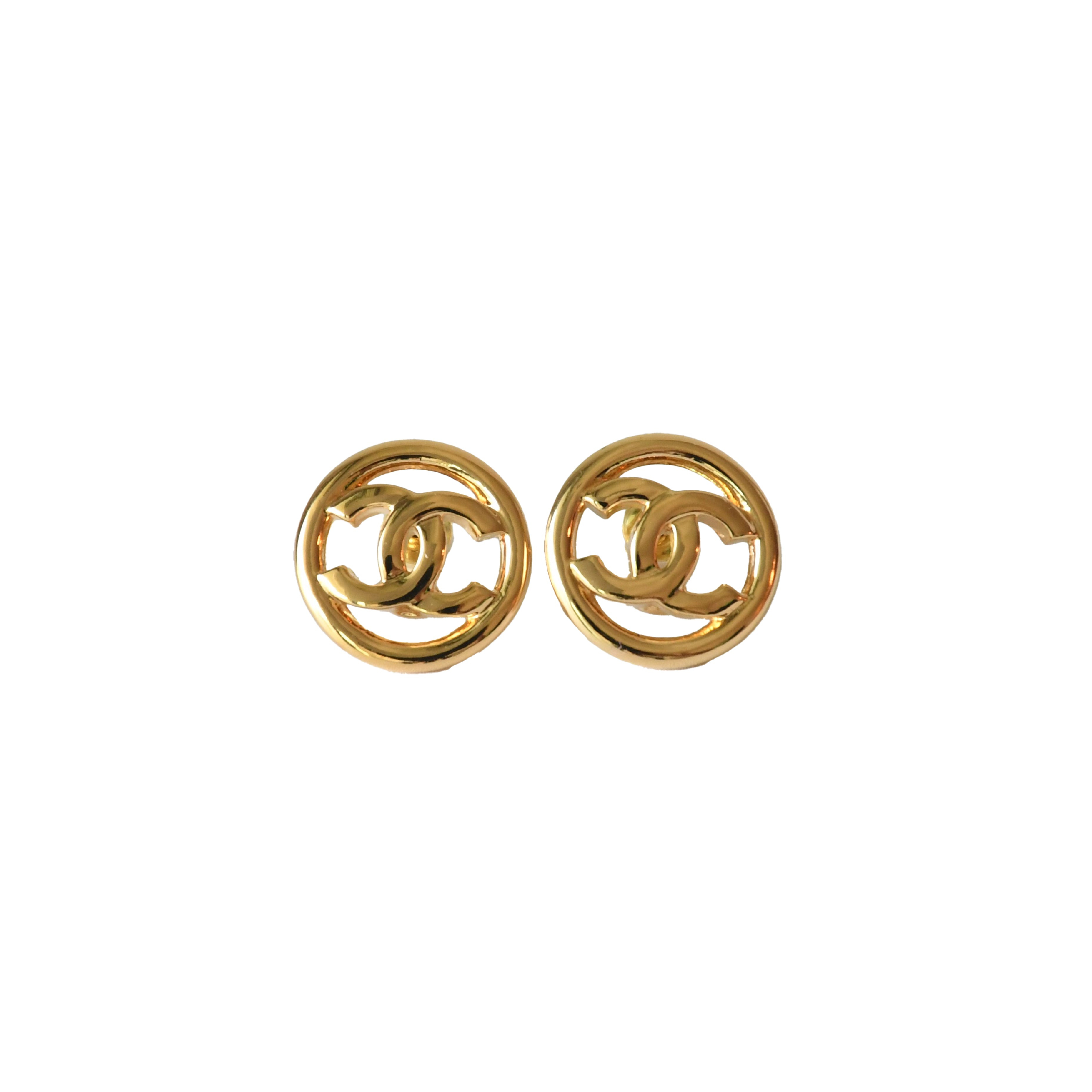 Chanel CC Circle Turnlock Round Earrings Gold - 2