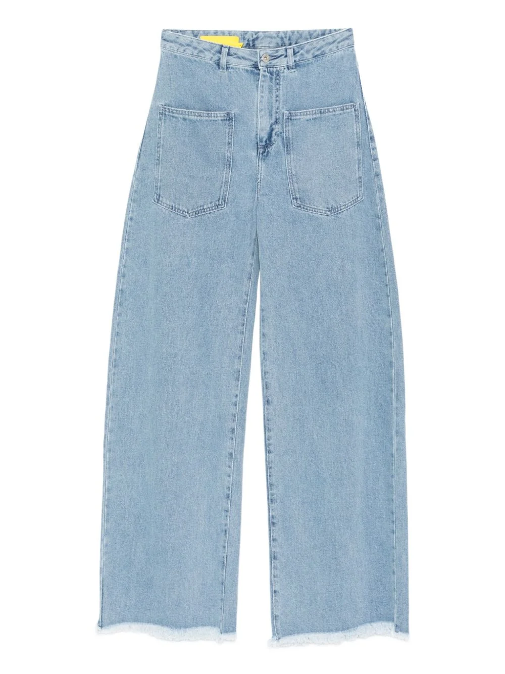 patch-pockets frayed jeans - 1