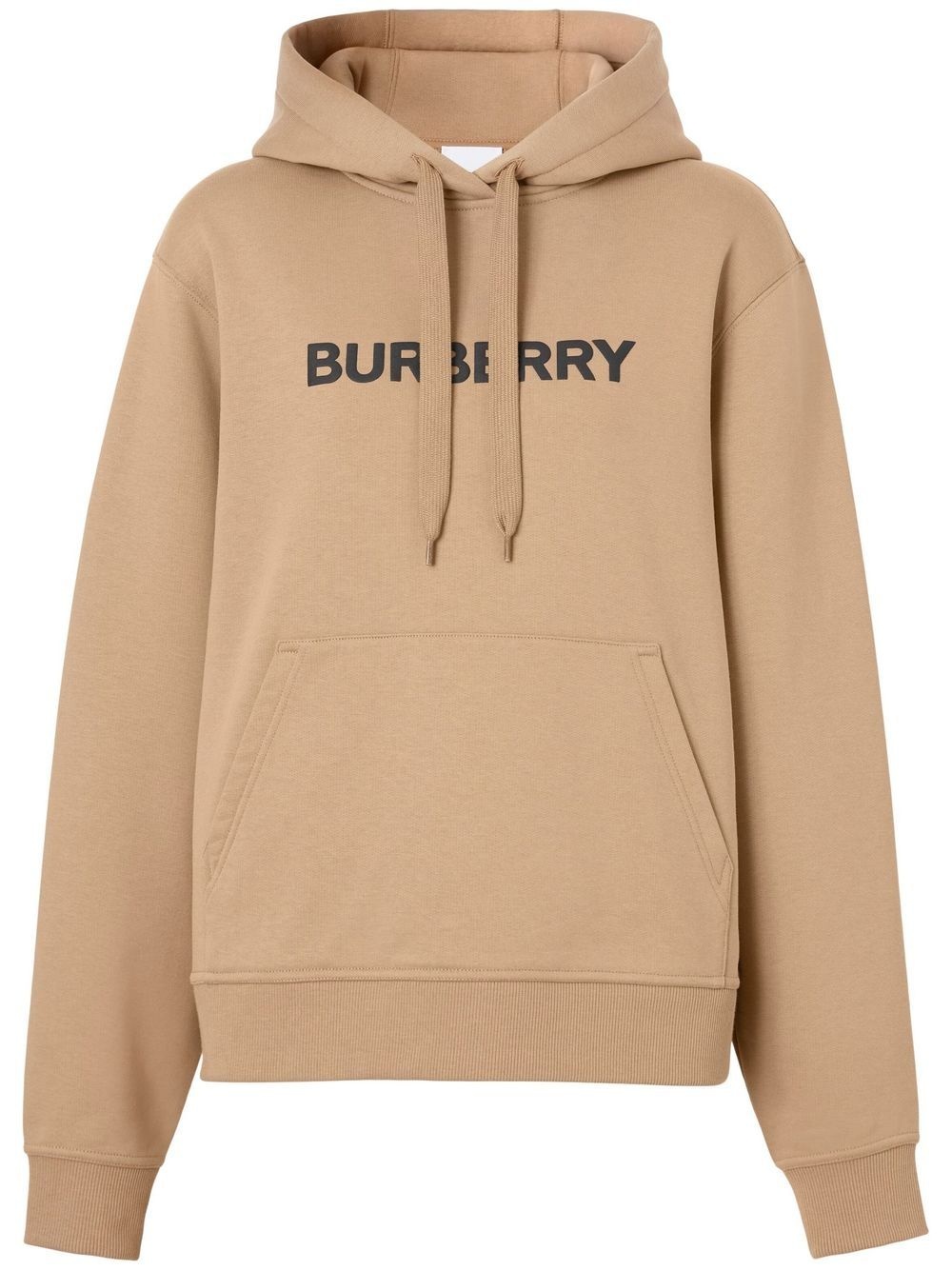 logo print drawstring hoodie - 1