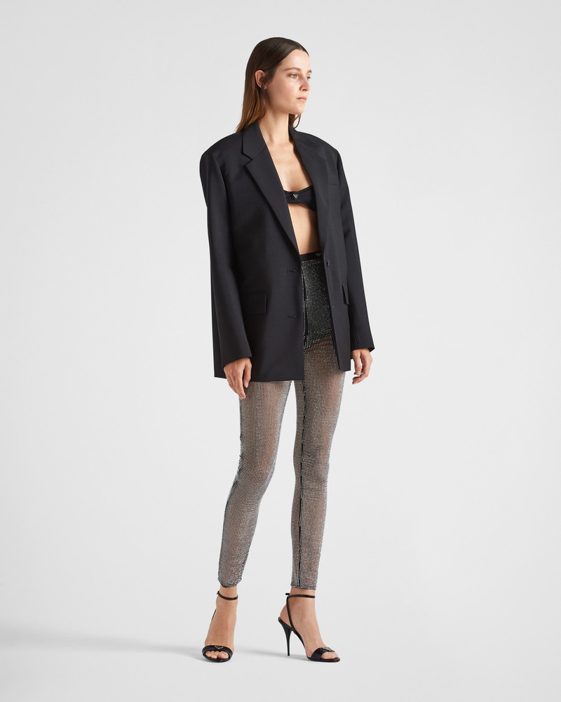 Prada Mesh pants with embroidered rhinestones outlook