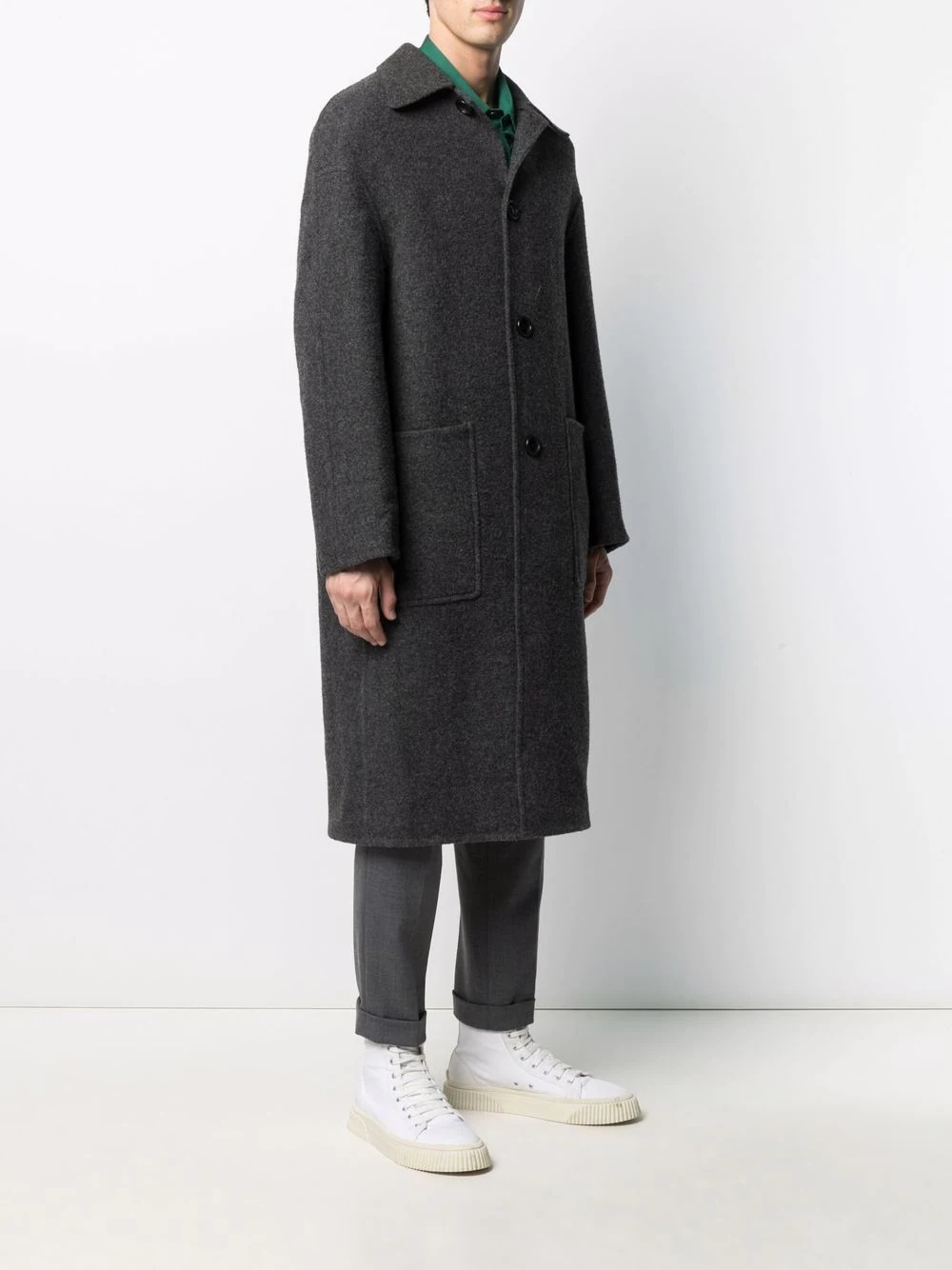 wool long car coat - 3