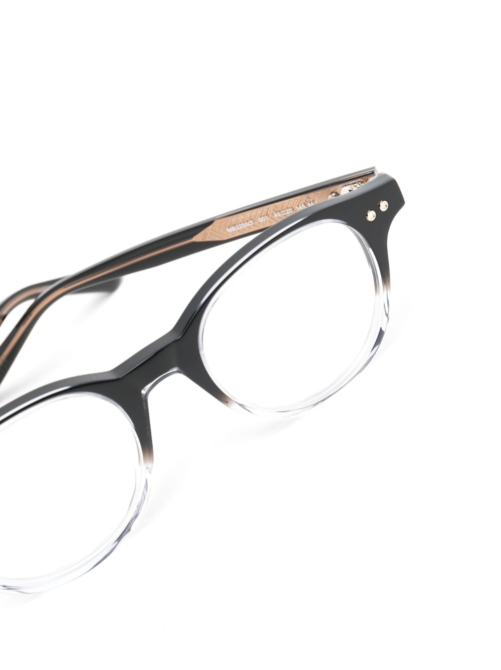 gradient-effect round-frame glasses - 3