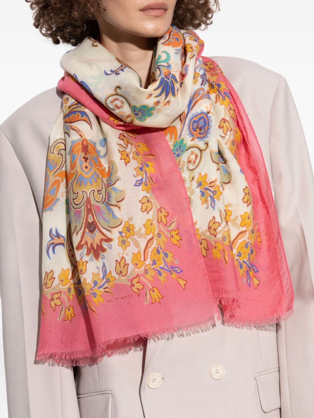 floral-print scarf - 2