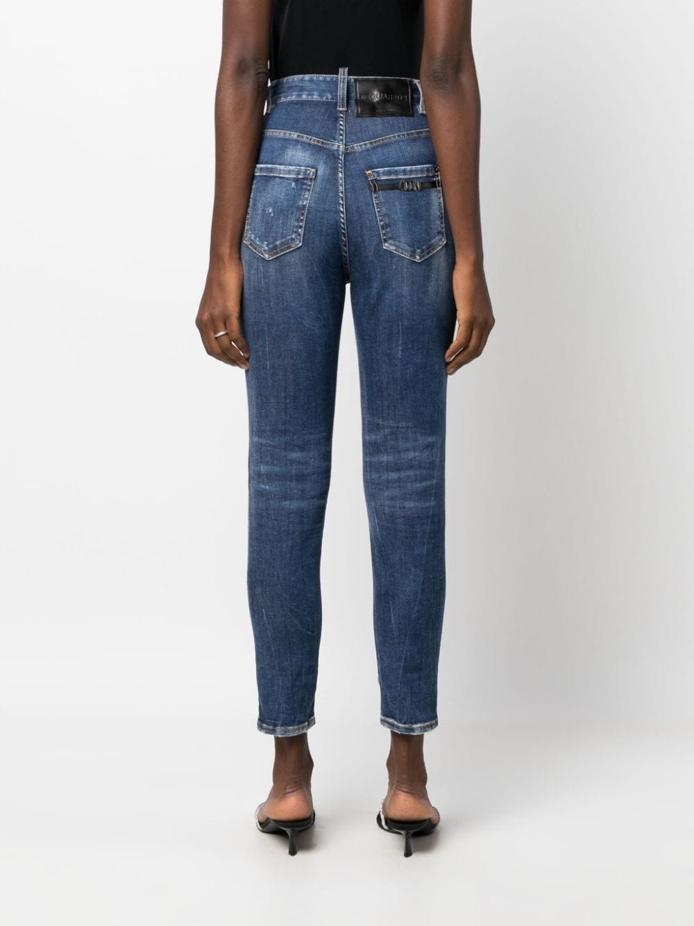 distressed-effect cropped jeans - 4